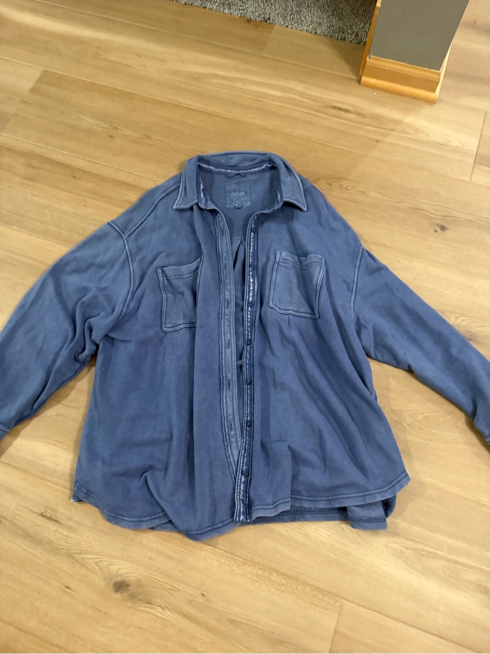 aerie Blue Lightweight Shirt Jacket